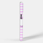 Rose Lilac 'Nom' rayé coque iphone vertical rayé (Verso / Droite)