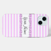 Rose Lilac 'Nom' rayé coque iphone vertical rayé (Verso (horizontal))