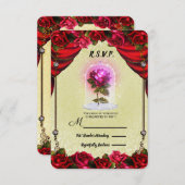 Rose Magique Enchantée Jaune & Roses Rouges RSVP (Devant / Derrière)
