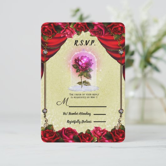 Rose Magique Enchantée Jaune & Roses Rouges RSVP (Debout devant)