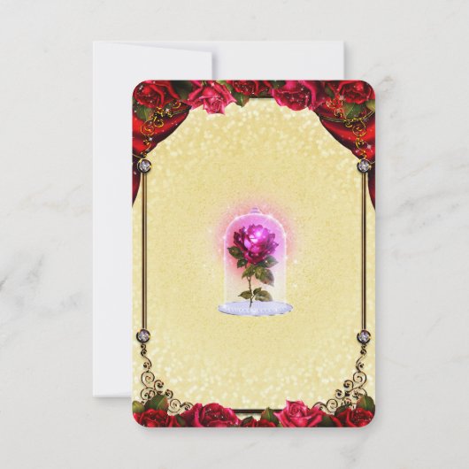 Rose Magique Enchantée Jaune & Roses Rouges RSVP (Dos)