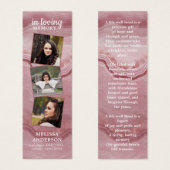 Rose Marbre 3 Photo Poème funéraire Signet de priè (Devant & derrière)