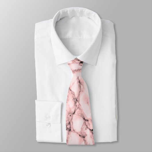 Rose Marbre blanc Blush Cravate en pierre (Attaché)