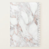 Rose Marbre blanc or élégant Monogramme moderne (Dos)