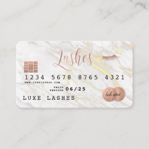 Rose + Marbre Carte de crédit Lash Cartes de visi