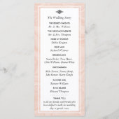 Rose marbré Élégant Programme de mariage vintage (Dos)