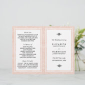 Rose marbré Élégant Programme de mariage vintage (Debout devant)