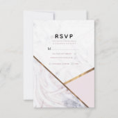 Rose Marbre Or Swirl Blush Rose Wedding RSVP (Devant)