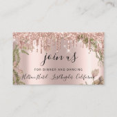 Rose Mariage de la carte de réception (Devant)