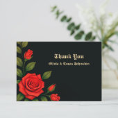 Rose Mariage gothique Carte de remerciements plat (Debout devant)