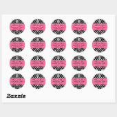 Rose, Mariage noir Damask Merci Étiquette (Feuille)