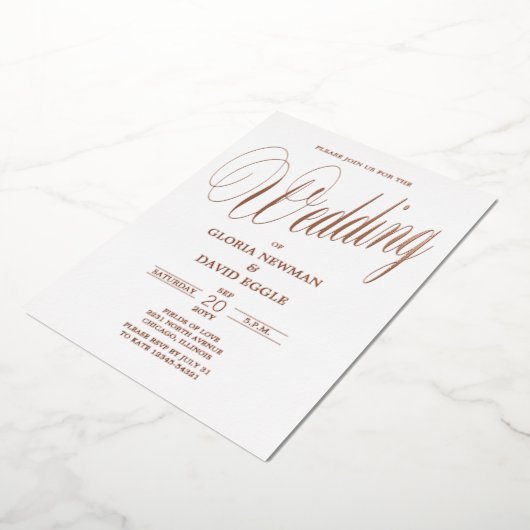 Rose Mariage or Real Foil Invitation (Rotation)