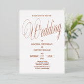 Rose Mariage or Real Foil Invitation (Debout devant)