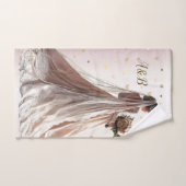 Rose Mariée d'hiver Mariée Golden Shiny Heart Part (Serviette à main)