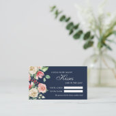 Rose Marine Bleu Combien de baisers Douche Carte d (Debout devant)