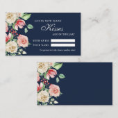 Rose Marine Bleu Combien de baisers Douche Carte d (Devant / Derrière)