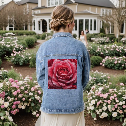Rose Mark spijkerjack met elegante bloemaccent Denim Jacket (Huwelijk Achterkant)