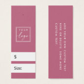 Rose mauve do-it-yourself étiquette de prix avec l (Devant & derrière)