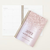 Rose métallisé éclat doré rose monogramme 2023 (Devant avec enveloppe)