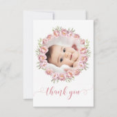 Rose mignon floral fille douche Carte de remerciem (Devant)