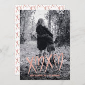 Rose moderne brossé or Valentine Carte photo (Devant / Derrière)