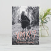 Rose moderne brossé or Valentine Carte photo (Debout devant)