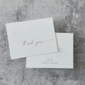 Rose moderne Carte de remerciements de script or