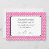 Rose moderne C'est une fille ! Faire-part de naiss (Dos)