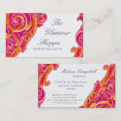 Rose moderne de mandarine de carte de visite de (Devant / Derrière)