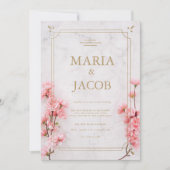 Rose Moderne Design Boho Mariage Photo Invitation (Devant)