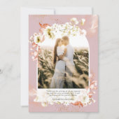 Rose moderne Dusty Coral Floral PHOTO MERCI (Devant)