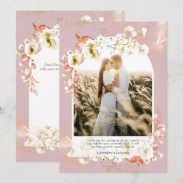 Rose moderne Dusty Coral Floral PHOTO MERCI