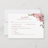 Rose moderne Dusty Hydrangea Wedding Carte RSVP (Devant)