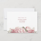 Rose moderne Dusty Hydrangea Wedding Carte RSVP (Dos)
