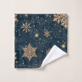 Rose moderne Elégant Parties scintillant or Snowfl (Gant de toilette)