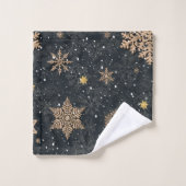 Rose moderne Elégant Parties scintillant or Snowfl (Gant de toilette)