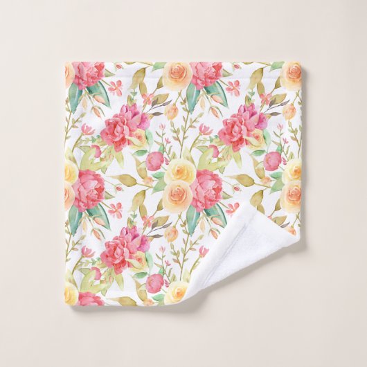 Rose moderne et rose jaune (Gant de toilette)