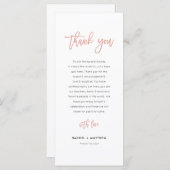 Rose moderne Fairytale Mariage or Carte de remerci (Devant / Derrière)