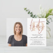 Rose moderne Gold 40e anniversaire Invitation phot (Debout devant)