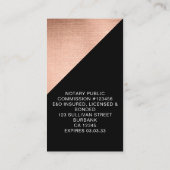 Rose moderne Gold Foil Photo Logo Carte de visite (Dos)