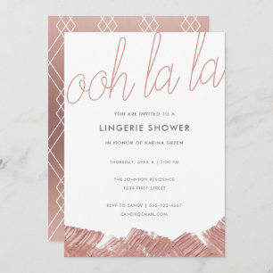 Rose moderne  Gold Lingerie Douche Invitation