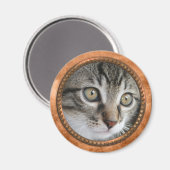 Rose moderne Gold Metallic Photo Porthole Magnet (Recto/Verso)