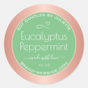 Rose moderne Gold Packaging Étiquettes Light Green