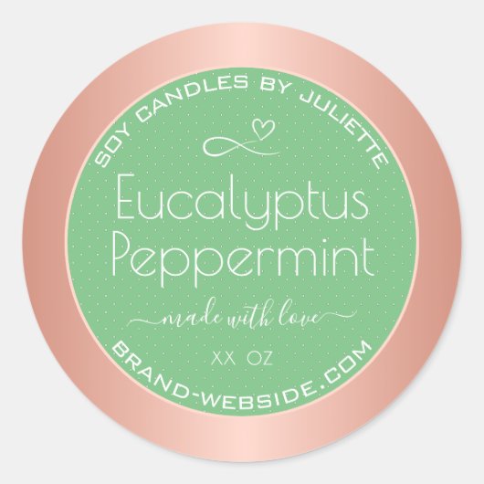 Rose moderne Gold Packaging Étiquettes Light Green (Devant)