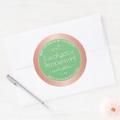 Rose moderne Gold Packaging Étiquettes Light Green (Enveloppe)