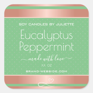 Rose moderne Gold Packaging Étiquettes Light Green