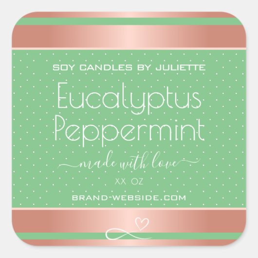 Rose moderne Gold Packaging Étiquettes Light Green (Devant)