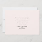 Rose moderne Gold Script Baby Photo Carte de remer (Dos)