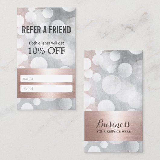 Rose moderne Gold & Silver Beauty Salon Référence (Devant / Derrière)