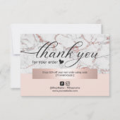 Rose moderne Marbre or Blush Pink Order Merci (Devant)